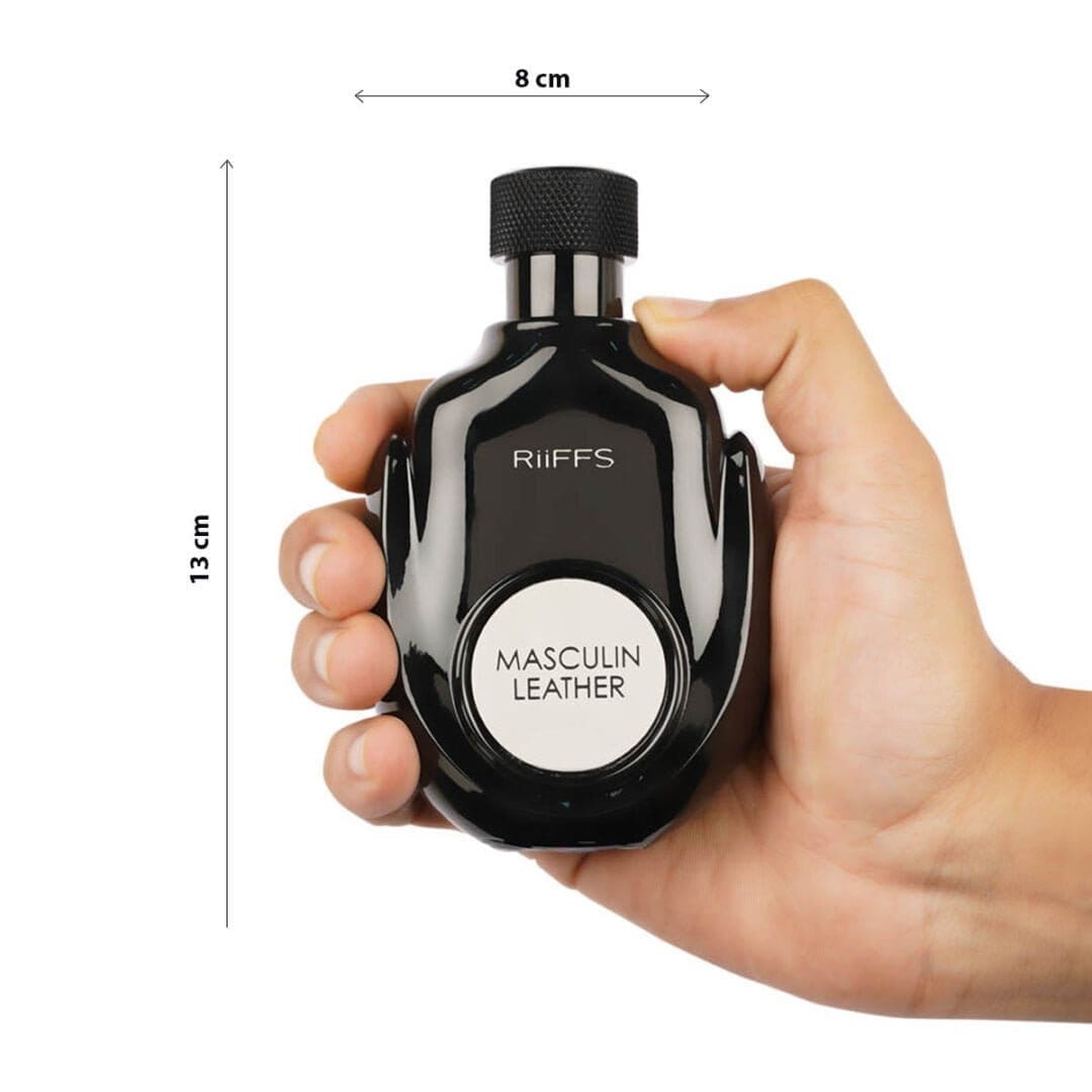 Set Cadou Masculin Leather Apa de Parfum 100ml + Gel De Dus 100ml + Lotiune de corp 100ml, Riiffs