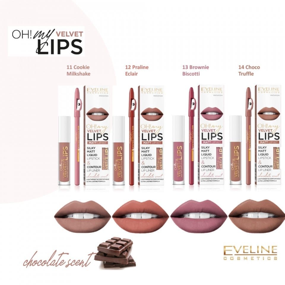 Eveline Cosmetics Oh! My Velvet Lips KIT 12 PRALINE ECLAIR