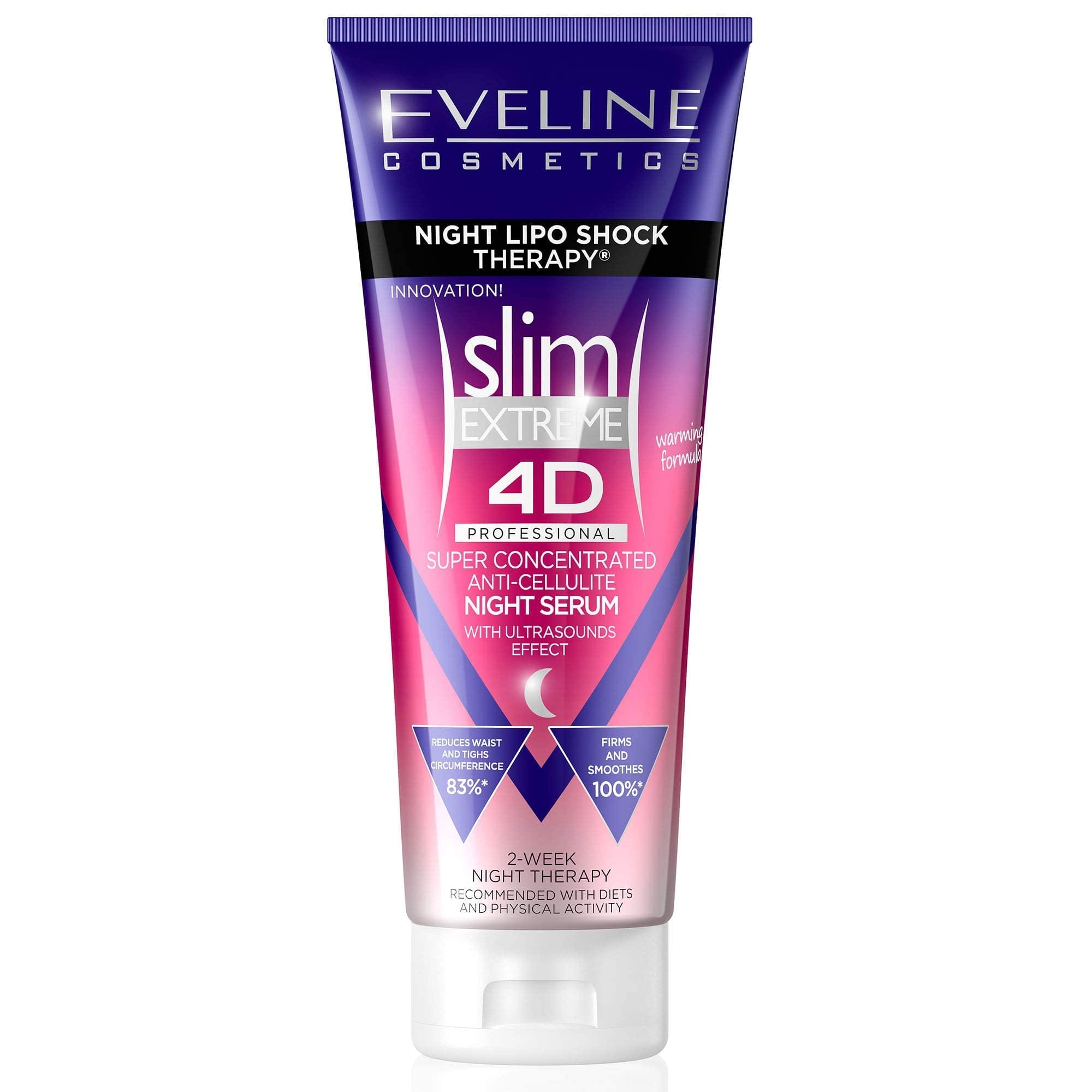 Cremă anticelulitică Eveline Cosmetics Firming Slim Extreme 4D Super Concentrată cu terapie lipo-șoc de noapte