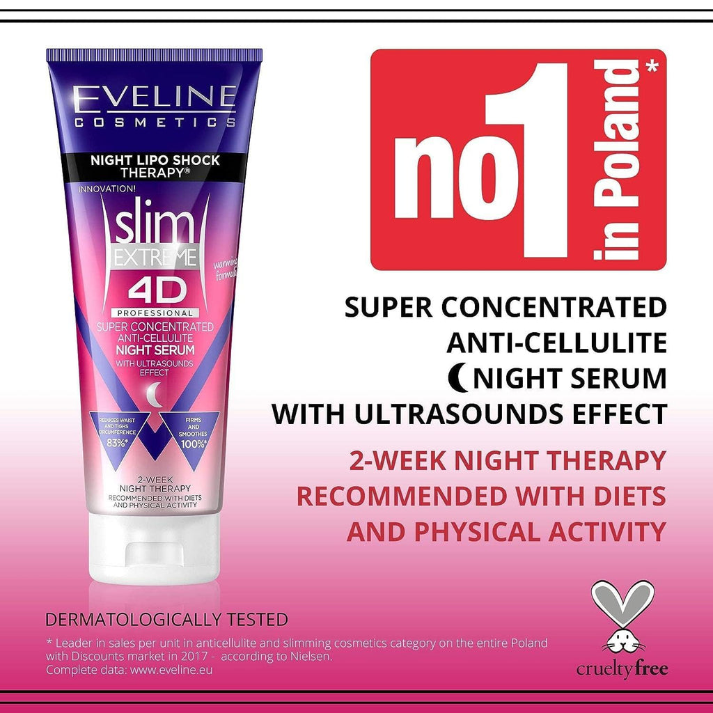 Cremă anticelulitică Eveline Cosmetics Firming Slim Extreme 4D Super Concentrată cu terapie lipo-șoc de noapte