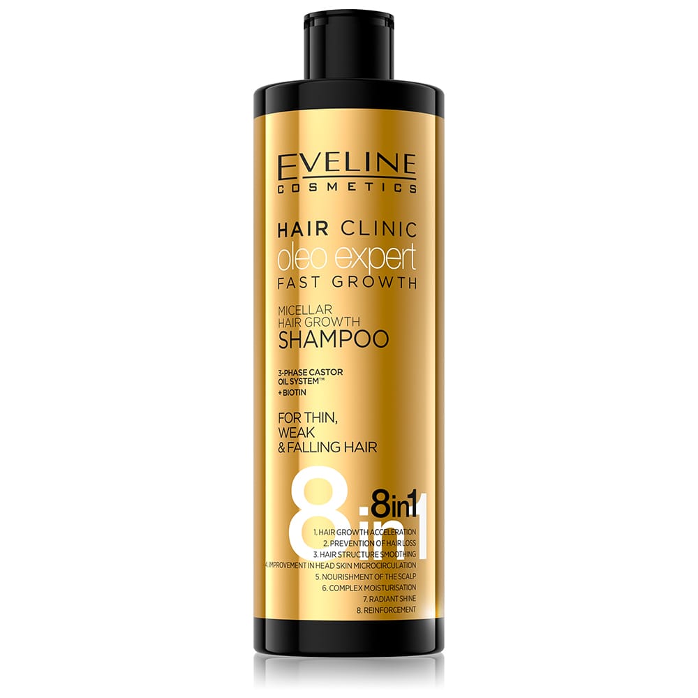 Sampon Par Crestere Rapida Micellar Hair Clinic Fast Growth 8in1 Eveline Cosmetic 400 ml