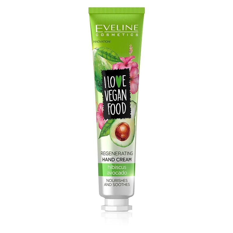 Eveline I Love Vegan Food Cremă Hrănitoare pentru mâini Avocado&amp;Hibiskus 50ml