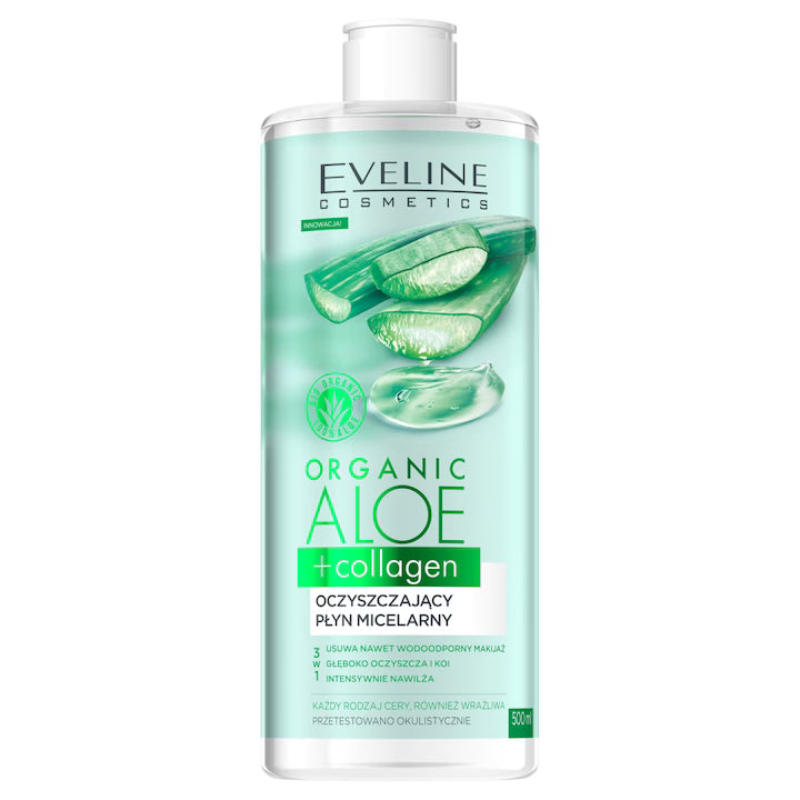 Apa micelara cu aloe vera Eveline Cosmetics Organic Aloe Vera + Collagen