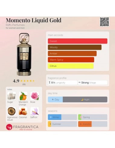 Riiffs Momento Liquid Gold Extract de Parfum Unisex 100 ml