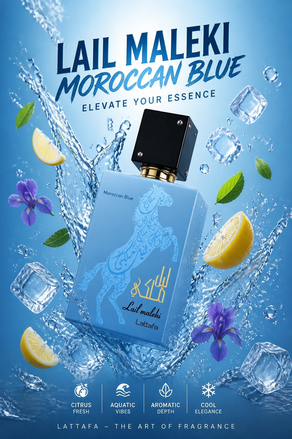 Lattafa Lail Maleki Moroccan Blue Eau de Parfum pentru Bărbați 100 ml