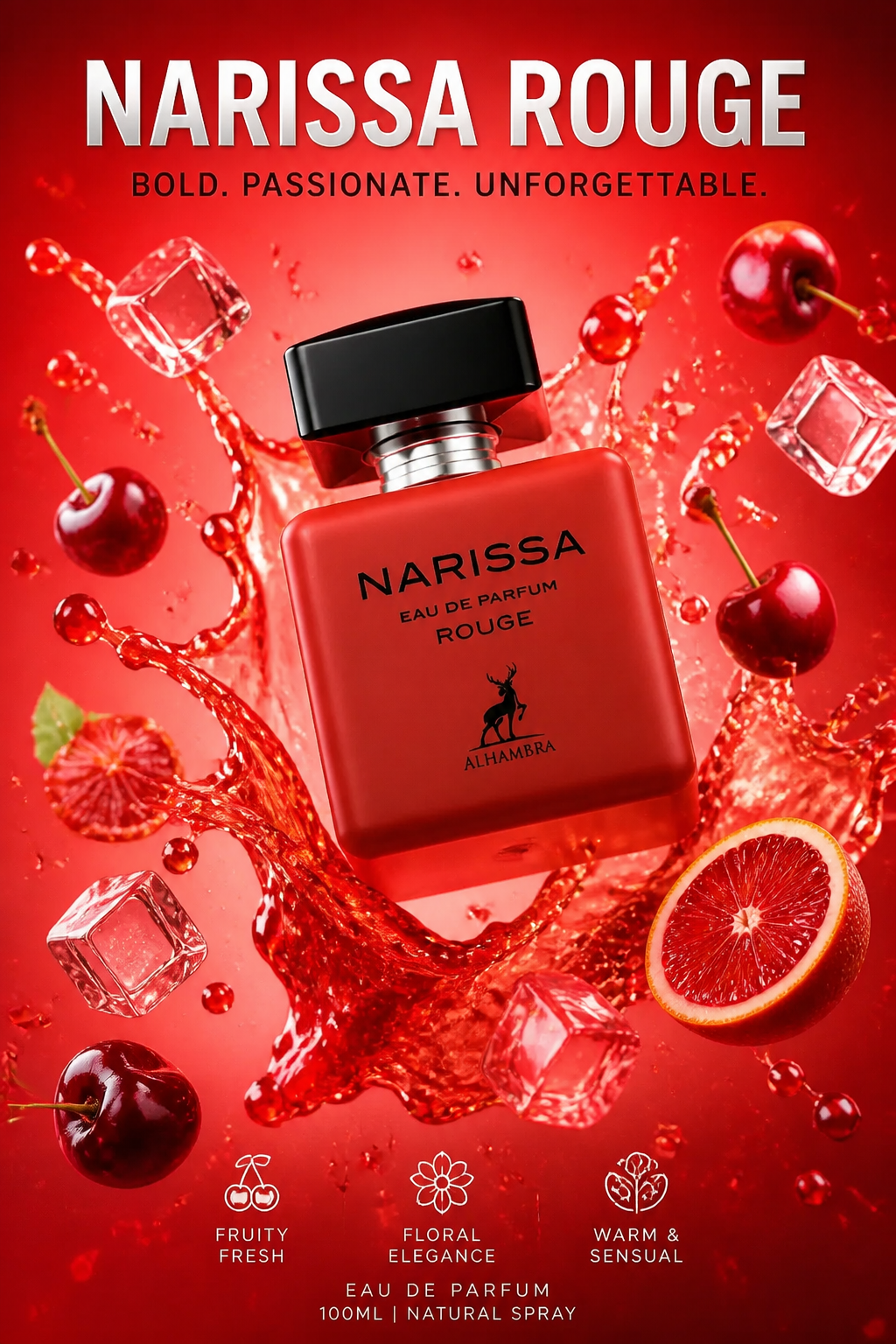 Maison Alhambra Narissa Rouge Eau de Parfum pentru Femei 100 ml
