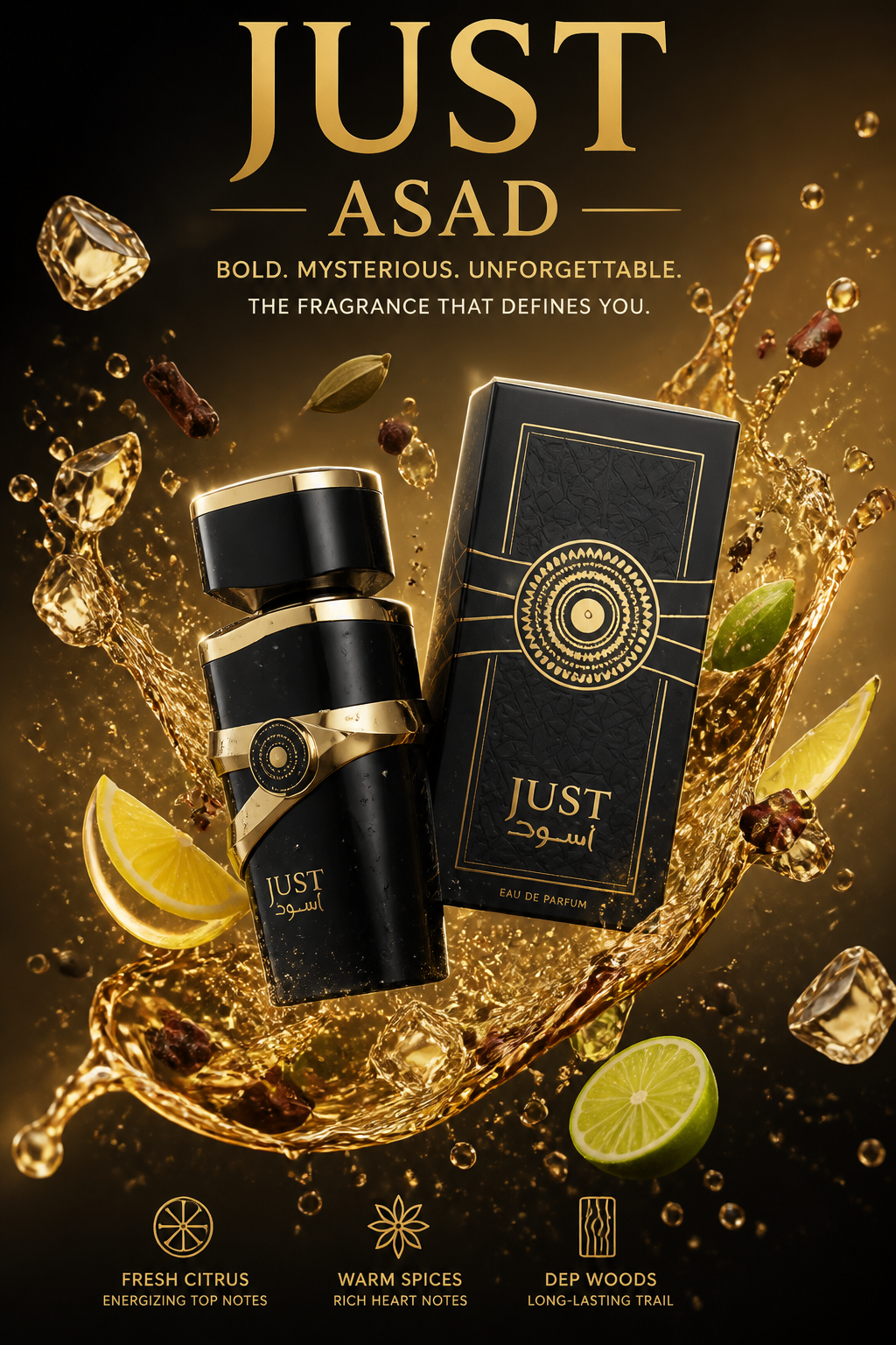 Fragrance World Just Aswad Eau de Parfum pentru Bărbați 100 ml