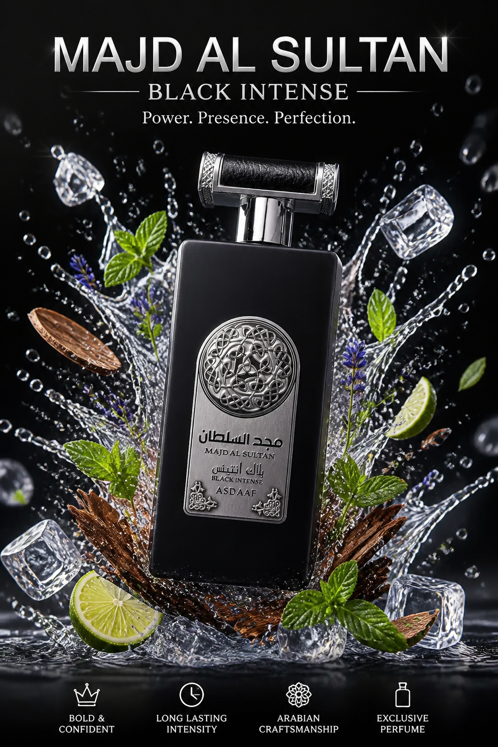 Lattafa Asdaaf Majd Al Sultan Black Intense Eau de Parfum Unisex 100 ml