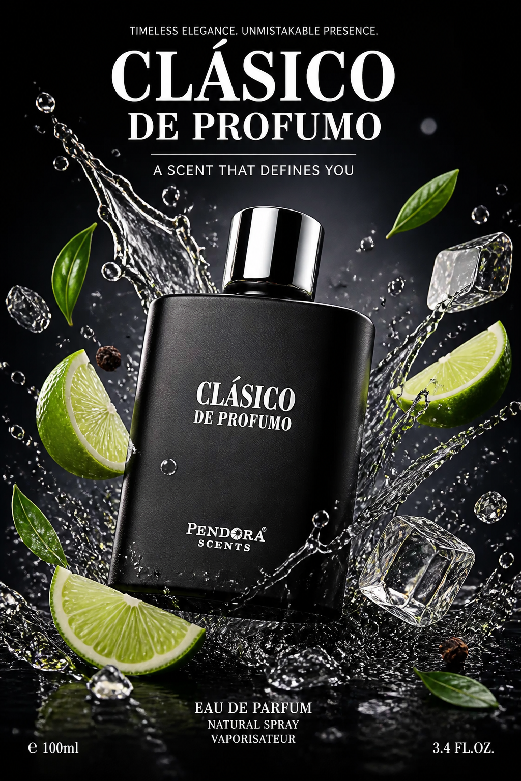 Pendora Scents Clasico De Profumo Black Eau de Parfum pentru Bărbați 100 ml