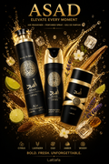 Set Lattafa Asad 3 Piese 600 ml – Apă de Parfum, Deodorant și Odorizant de Cameră