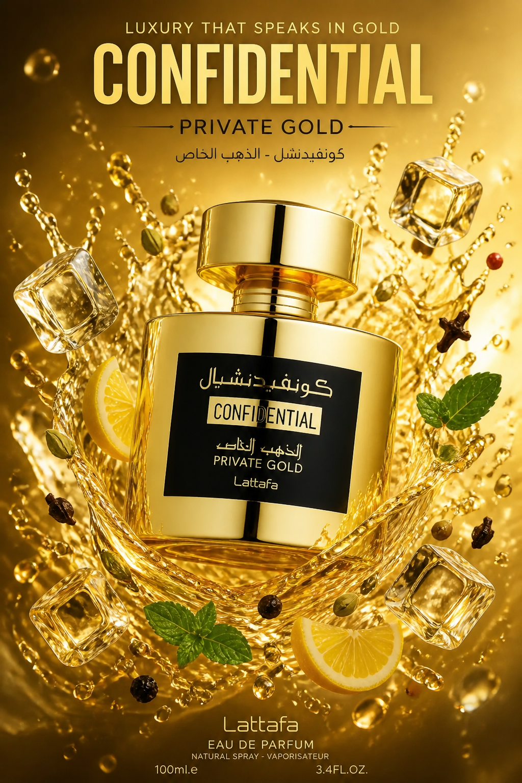 Lattafa Confidential Private Gold Eau de Parfum Unisex 100 ml