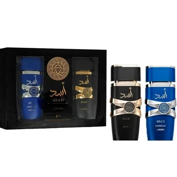 Set Lattafa Asad & Asad Zanzibar Eau de Parfum pentru Bărbați 2 x 100 ml