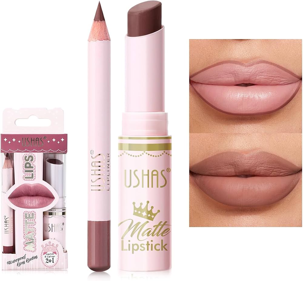 Ushas Matte Lips – Ruj Mat + Creion de Buze 2 în 1 S14