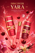 Lattafa Yara Candy Gift Set pentru Femei – Eau de Parfum 100 ml, Parfum de Voiaj 12 ml și Hair Mist 50 ml