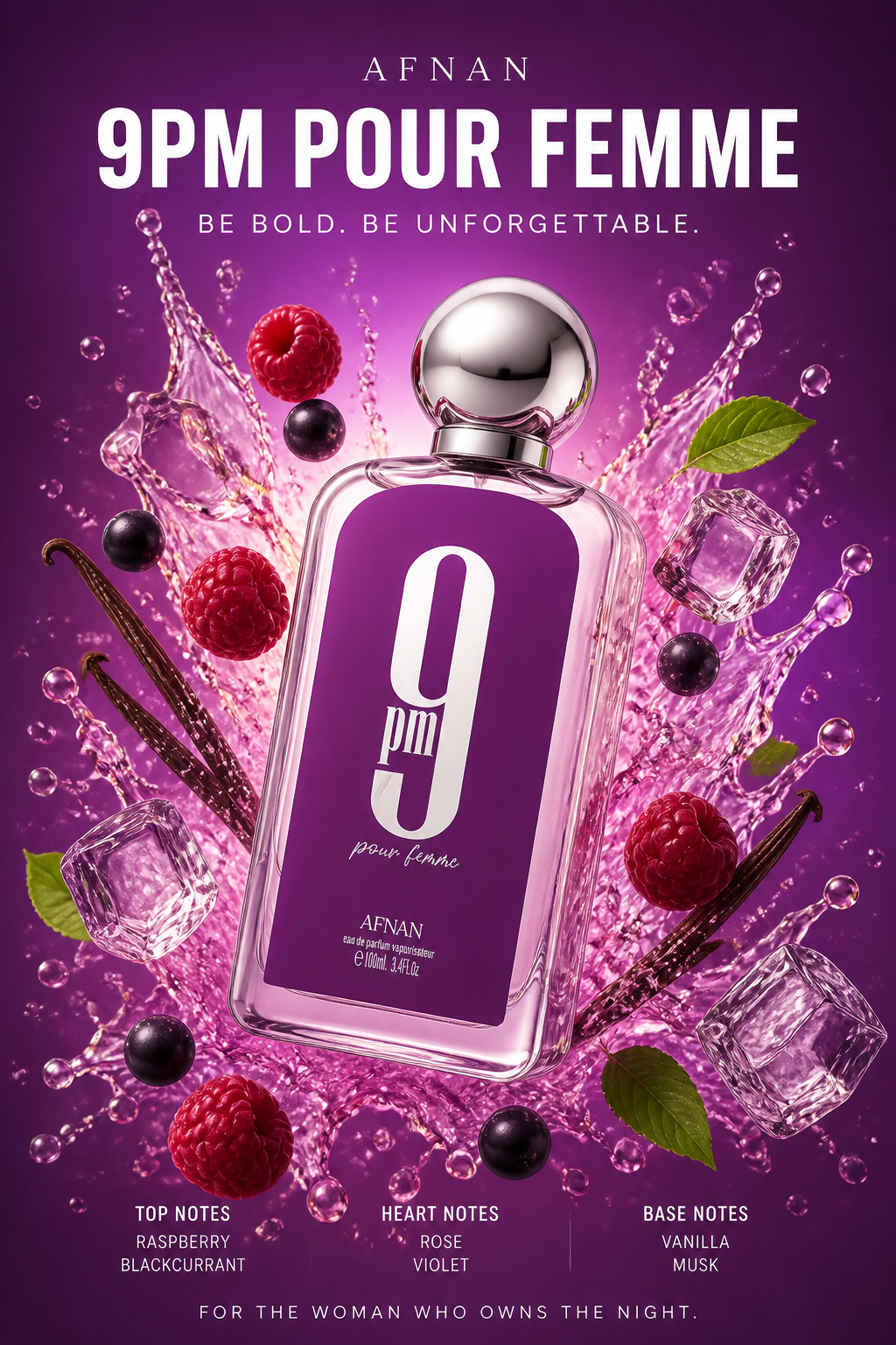 Afnan 9 PM Pour Femme Eau de Parfum pentru Femei 100 ml