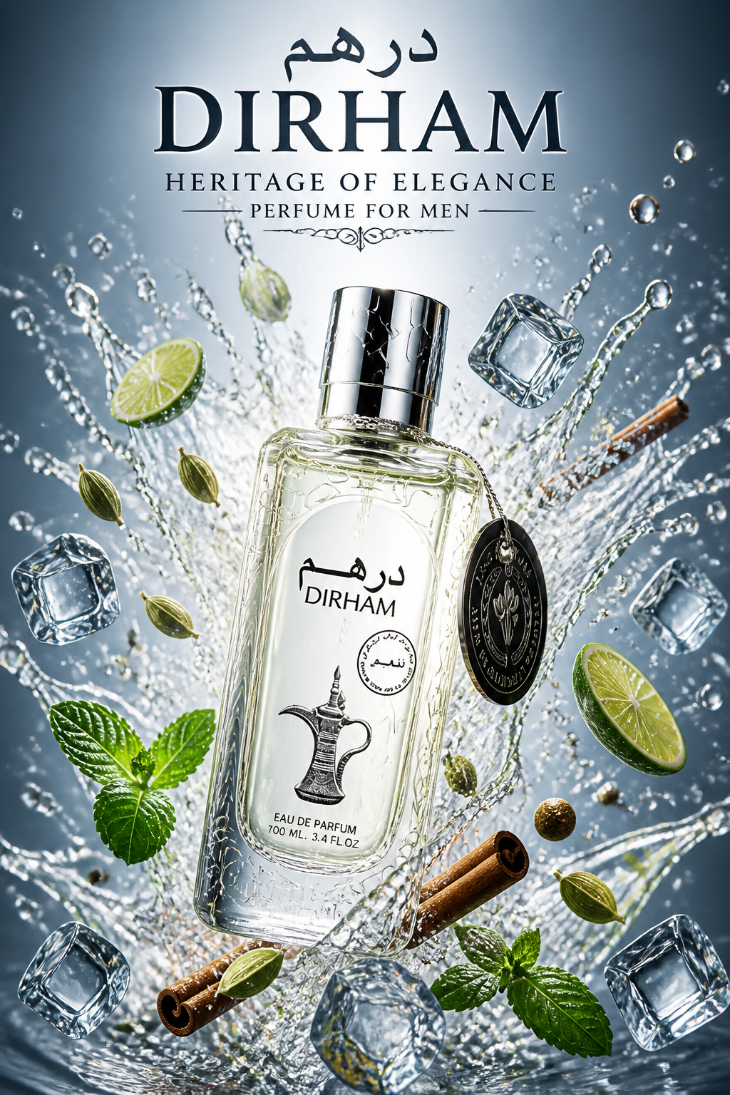 Set Cadou Ard Al Zaafaran Dirham Silver Eau de Parfum 100 ml + Deodorant 50 ml