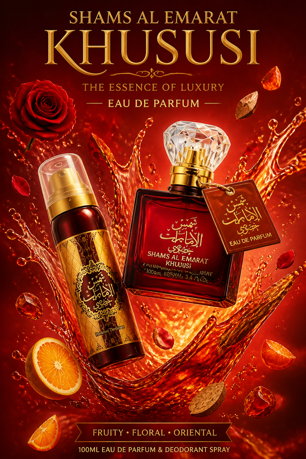 Ard Al Zaafaran Shams Al Emarat Khususi Gift Set Eau de Parfum 100 ml + Deodorant 50 ml