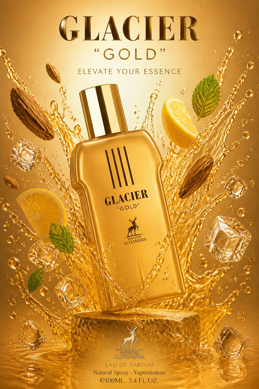 Maison Alhambra Glacier Gold Eau de Parfum pentru Bărbați 100 ml