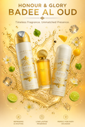 Set Lattafa Bade'e Al Oud Honor & Glory 3 Piese – Eau de Parfum 100 ml, Deodorant Spray 200 ml și Parfum de Păr 50 ml