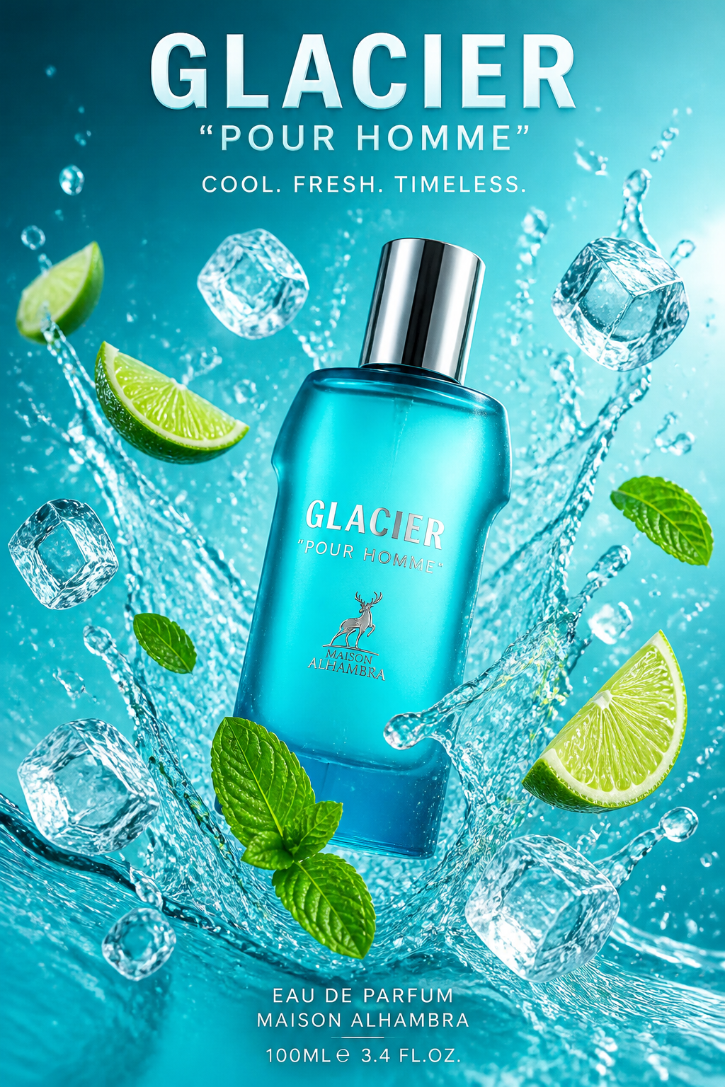 Maison Alhambra Glacier Pour Homme Eau de Parfum pentru Bărbați 100 ml