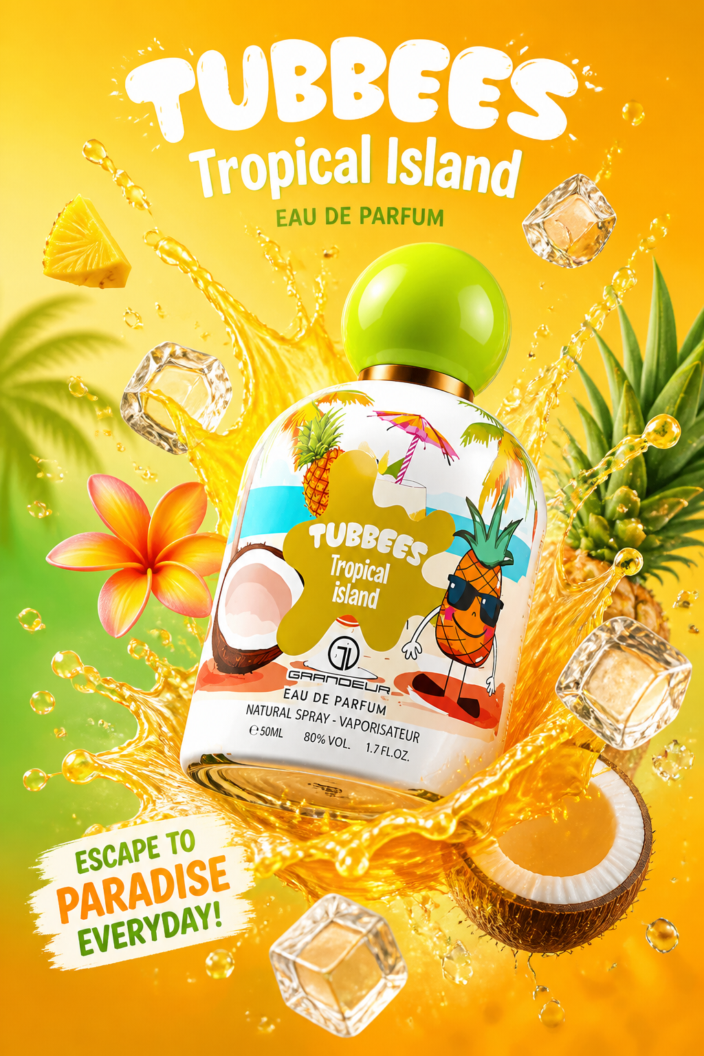 Grandeur Elite Tubbees Tropical Island Eau de Parfum Unisex 50 ml