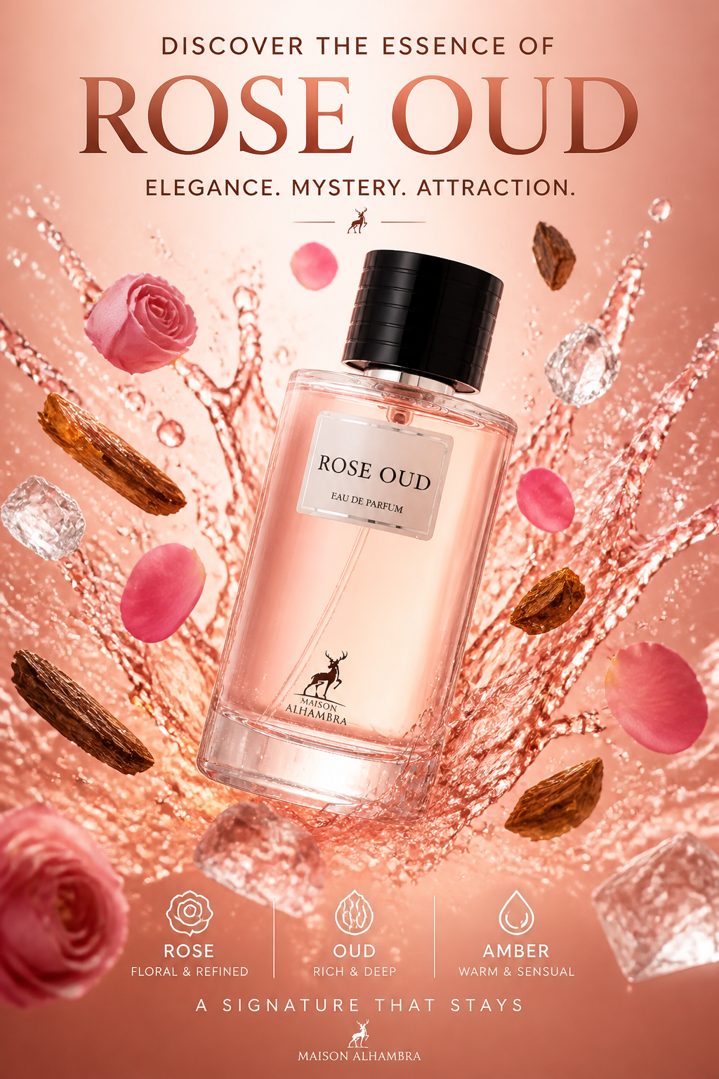 Maison Alhambra Rose Oud Eau de Parfum Unisex 100 ml