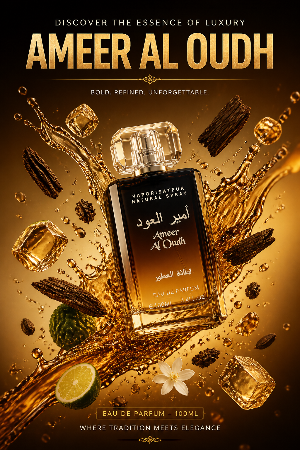 Set Lattafa Ameer Al Oudh Eau de Parfum Unisex 100 ml + Deodorant Spray 50 ml