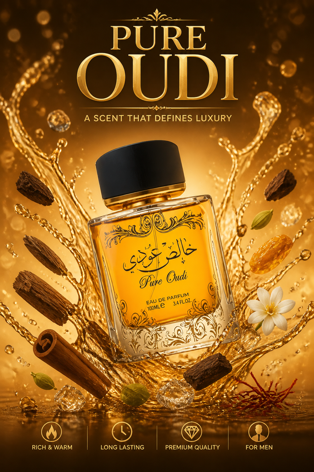 Set Lattafa Pure Oudi – Eau de Parfum 100 ml + Deodorant Spray