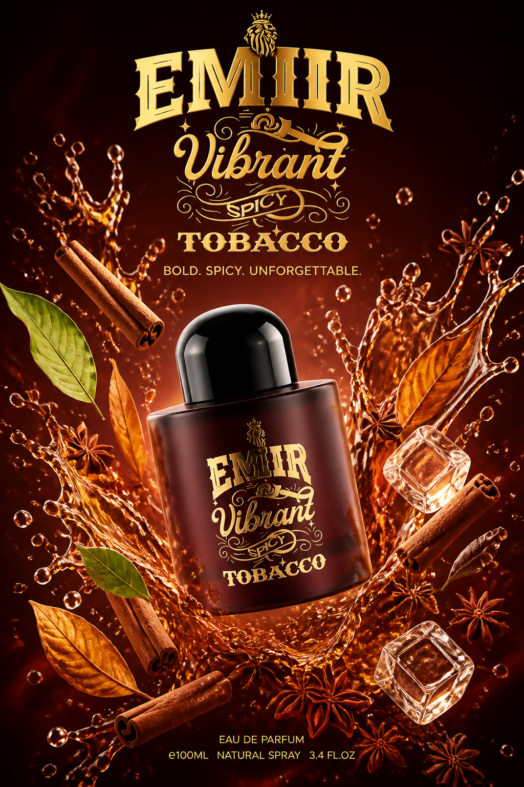 Paris Corner Vibrant Spicy Tobacco Eau de Parfum pentru Bărbați 100 ml