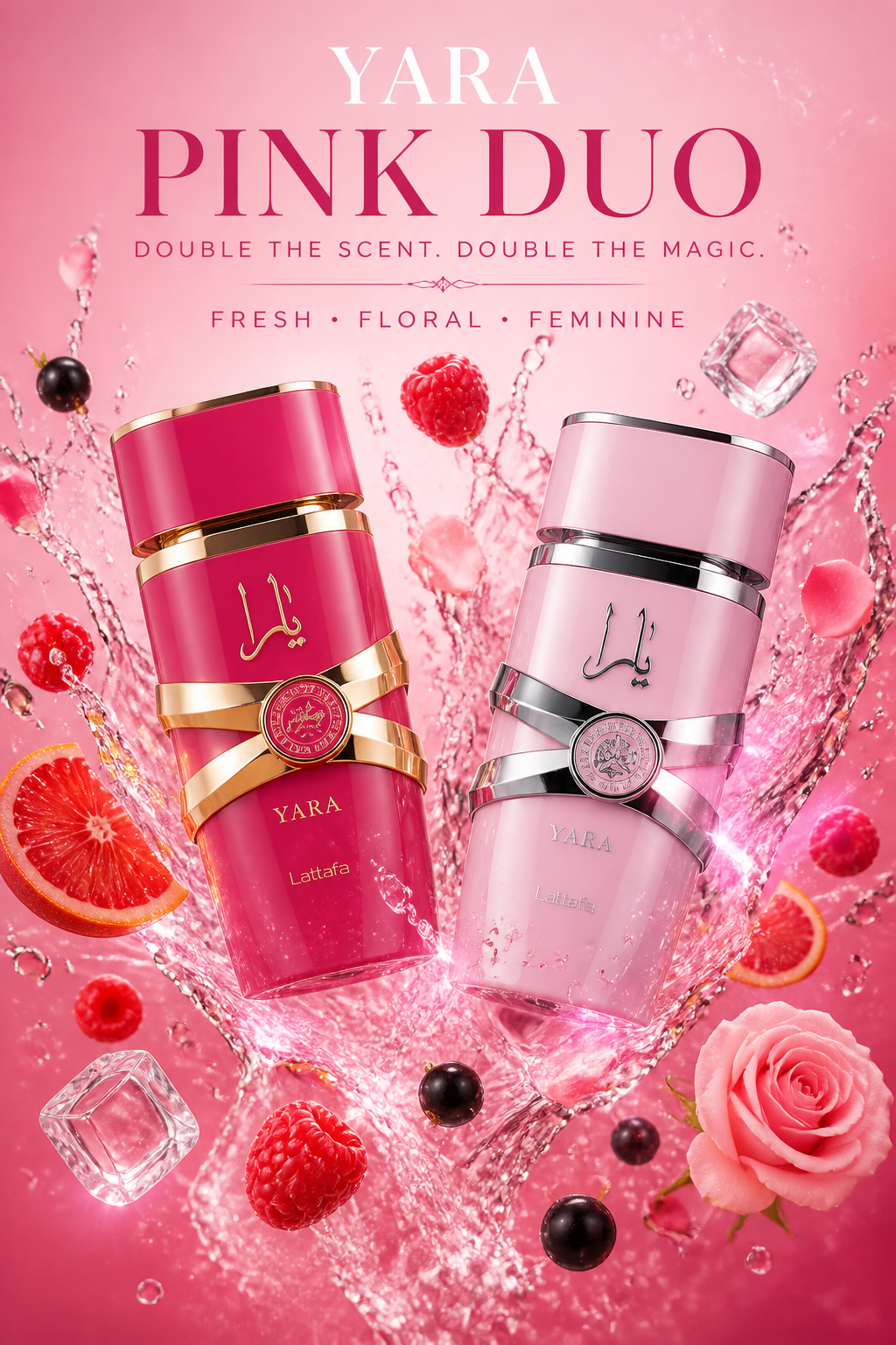 Set Lattafa Yara & Yara Candy Eau de Parfum pentru Femei 2 x 100 ml