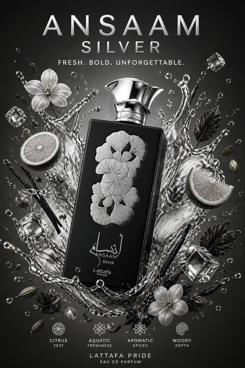 Lattafa Pride Ansaam Silver Eau de Parfum Unisex 100 ml