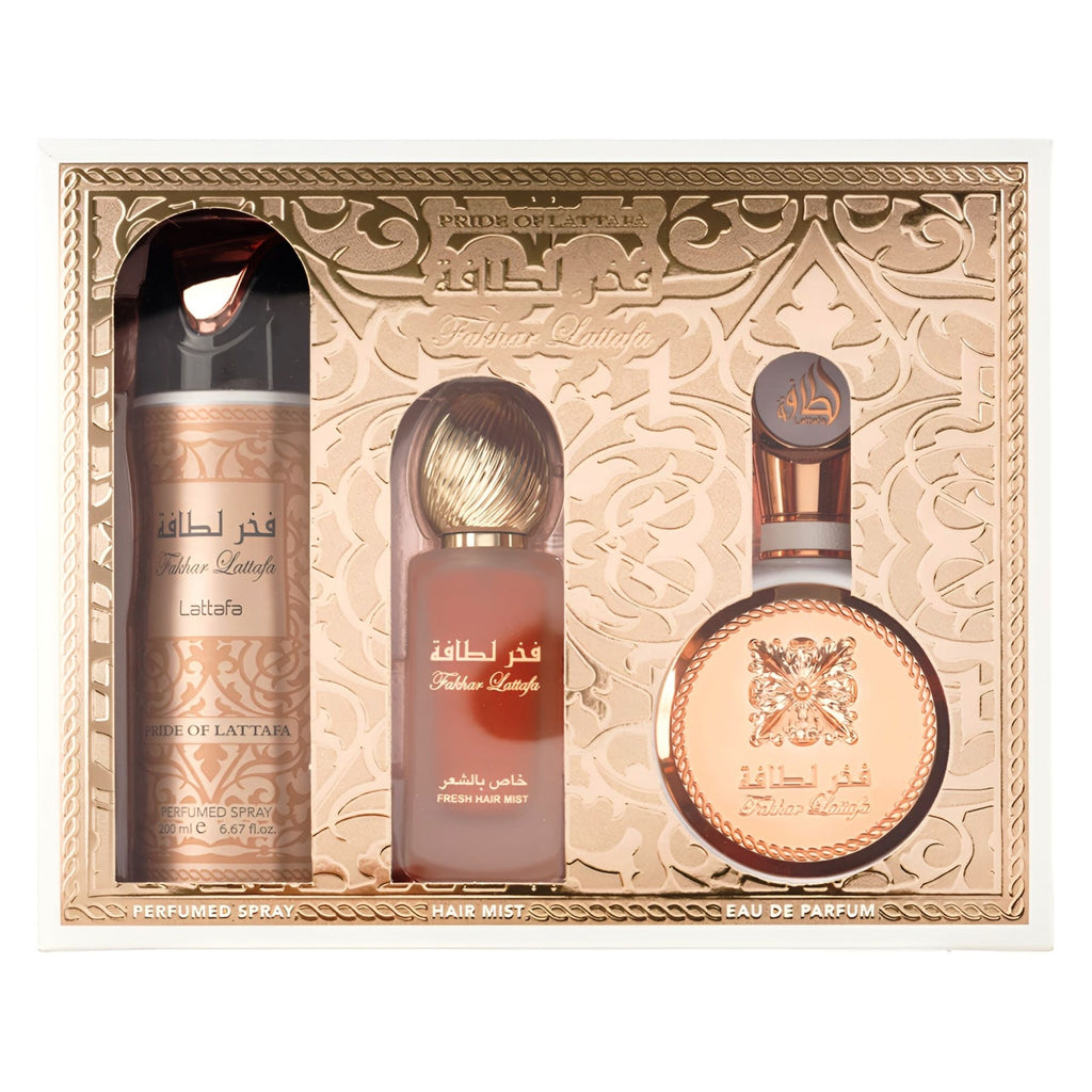Set Lattafa Fakhar Extrait Gold 3 Piese