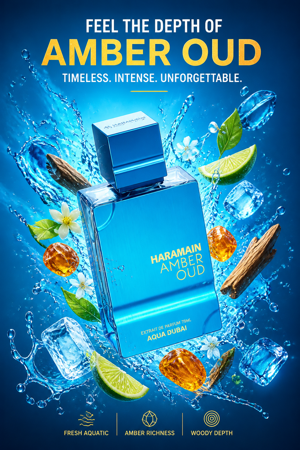 Al Haramain Amber Oud Aqua Dubai Extrait de Parfum Unisex 75 ml