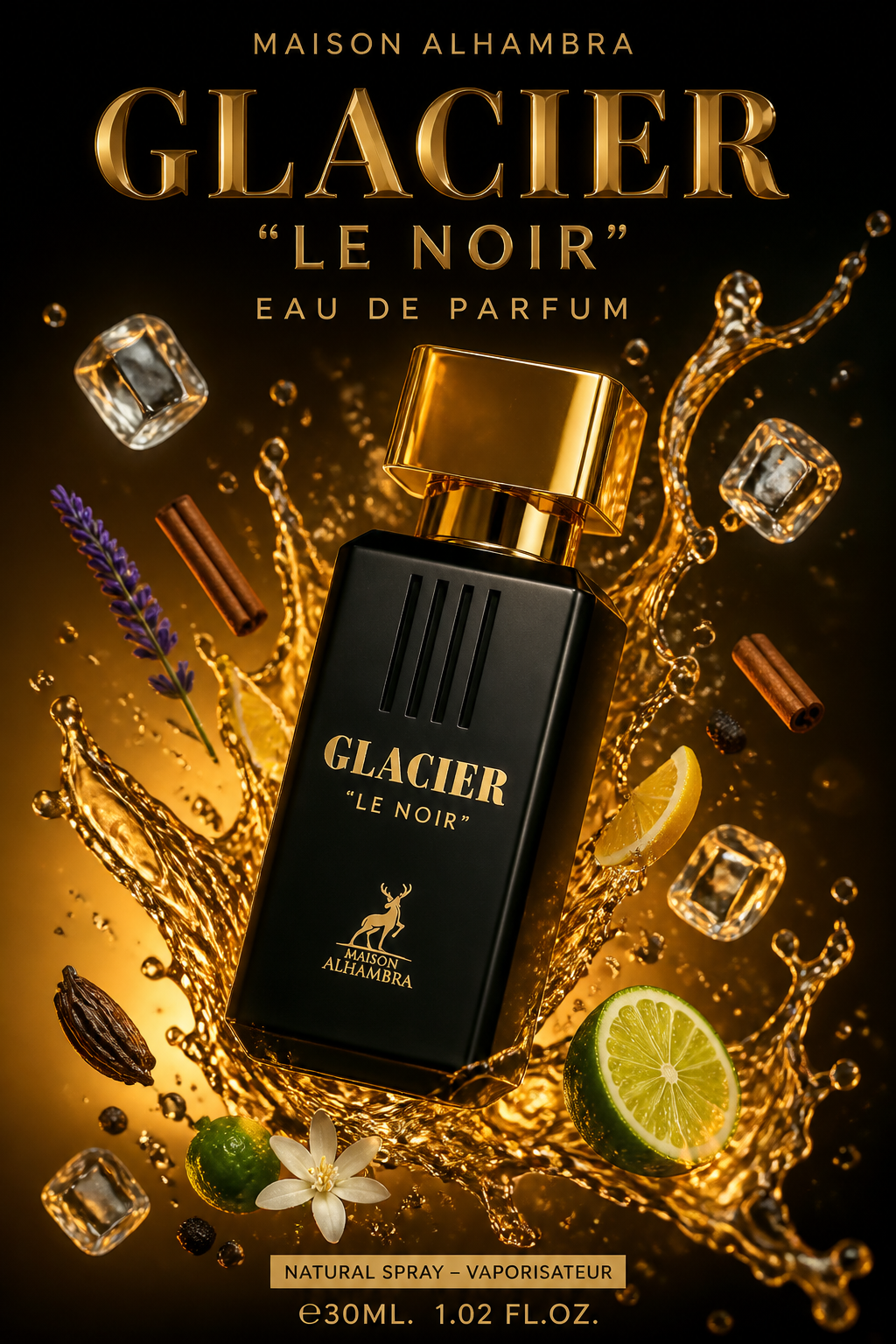 Maison Alhambra Glacier Le Noir Eau de Parfum pentru Bărbați 30 ml