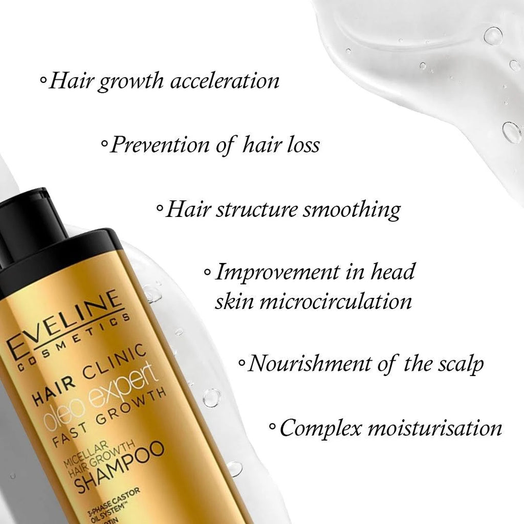 Sampon Par Crestere Rapida Micellar Hair Clinic Fast Growth 8in1 Eveline Cosmetic 400 ml