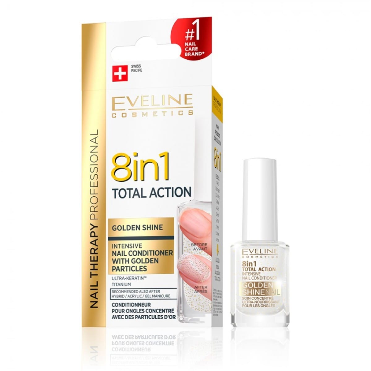Tratament unghii Eveline 8in1 Gold Shine Total Action