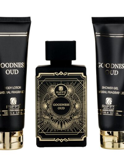Set Cadou Goodness Oud Apa de Parfum 100ml + Gel De Dus 100ml + Lotiune de corp 100ml, Riiffs